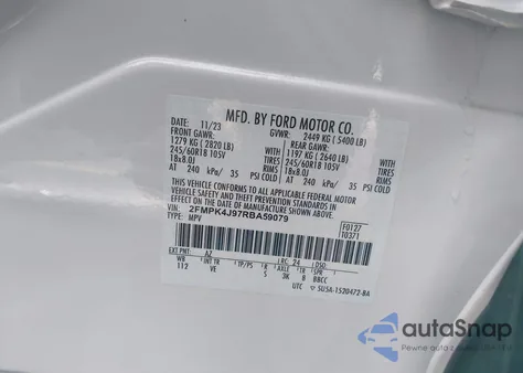 2024 Ford Edge Sel from USA, damaged, VIN 2FMPK4J97RBA59079